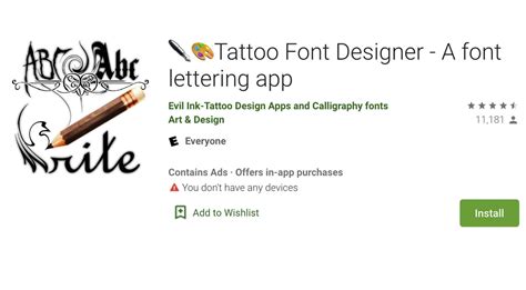 Controversial Tattoo Font Designer App 2023