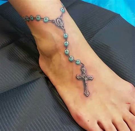 65+ Best Rosary Foot Tattoos Rosary ankle tattoos, Rosary foot tattoos, Foot tattoos