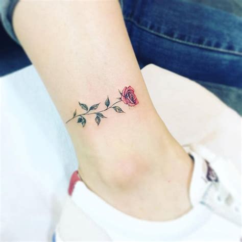 Tattoo Rose On Ankle