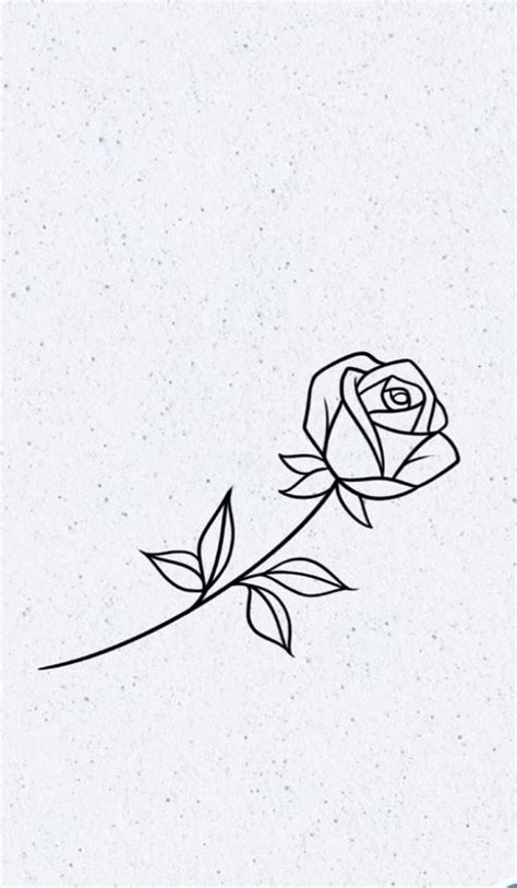 Tattoo Stencil Rose Simple