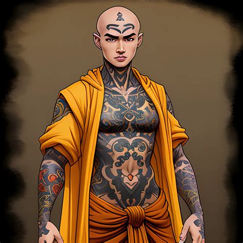 Tattooed Monk Character