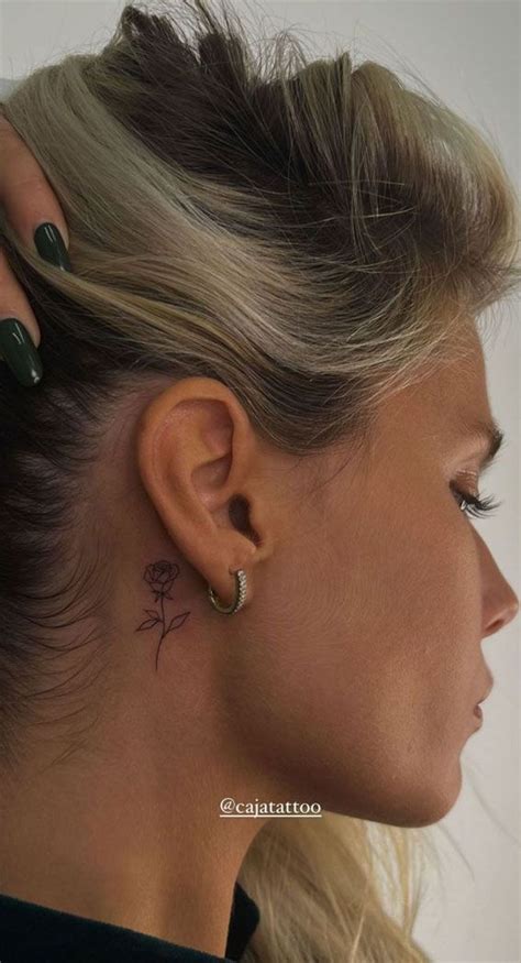 Tattoos Rose Behind Ear