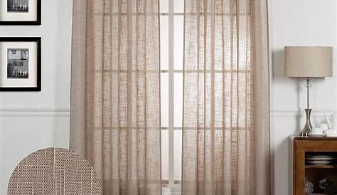 Taupe Linen Curtains Blackout 2 Panels With Tiebacks,