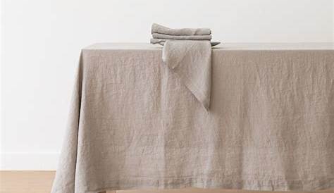 Taupe Linen Tablecloth 108" Round Slubby Textured