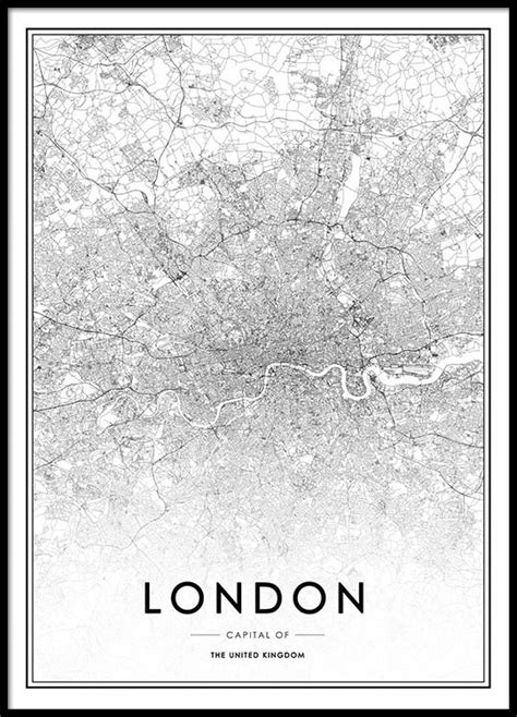 Poster, tavla med London karta Affisch Desenio.se