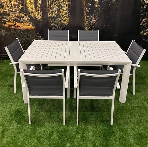 tavolo da esterno con sedie in alluminio