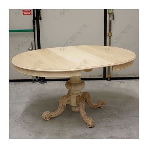 tavolo rotondo allungabile legno grezzo