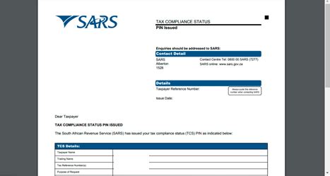 tax compliance status pin