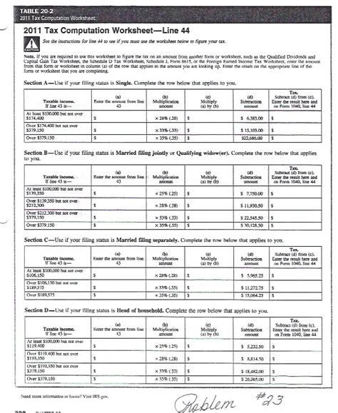 tax computation worksheet 2023 pdf