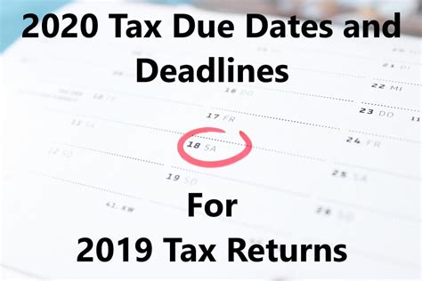 tax due date for 2020 taxes
