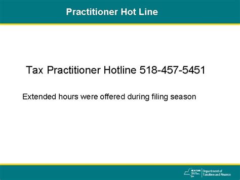 tax practitioner hotline hours