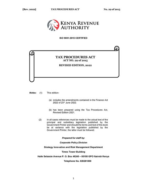 tax procedures act revised 2023