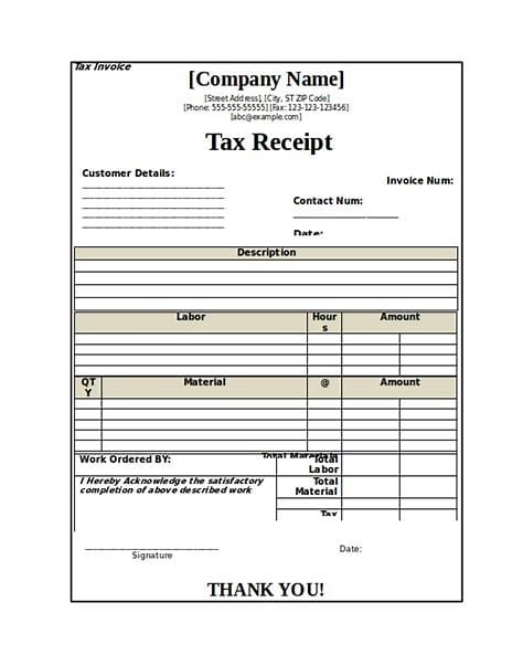 tax receipt