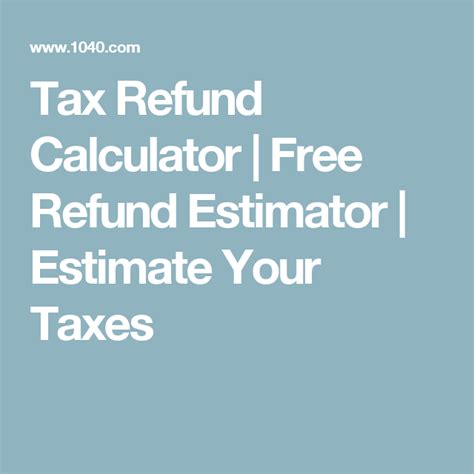 tax refund calculator online