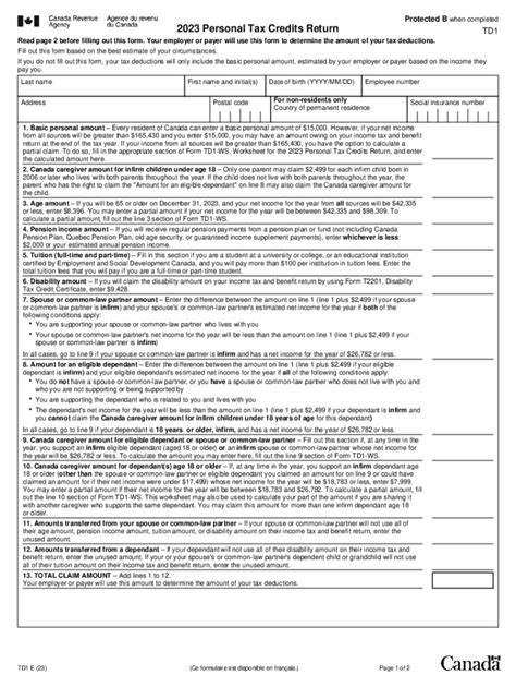 Revenue Canada Tax Forms 2025 Teresa Yin