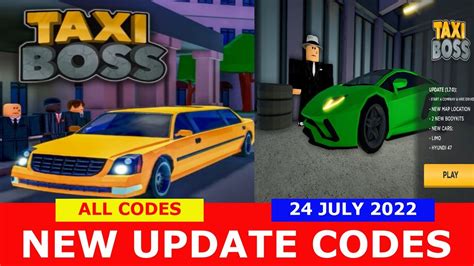 Roblox Taxi Boss Codes Roblox September 2022