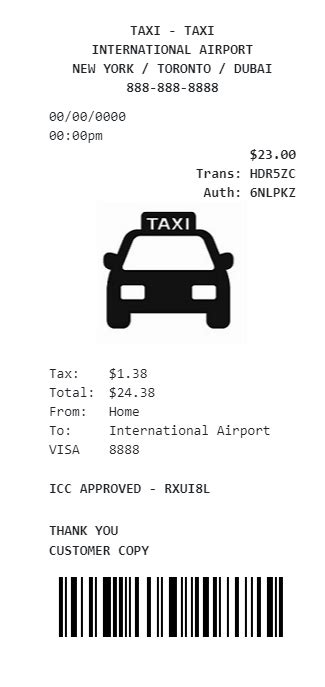 30 Blank Taxi Receipt Templates [Free] TemplateArchive