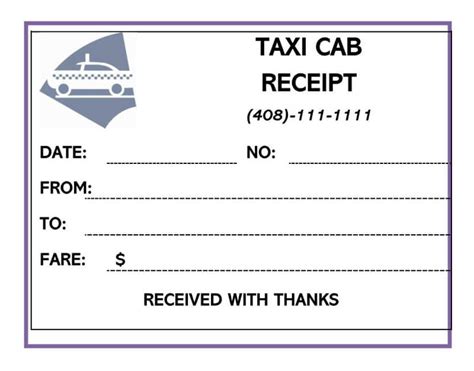 30 Blank Taxi Receipt Templates [Free] TemplateArchive