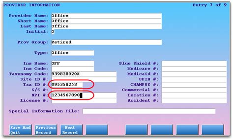 taxonomy code lookup by tax id number