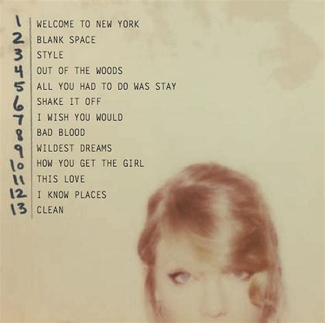 taylor swift 1989 album songs list
