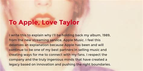 taylor swift apple music letter
