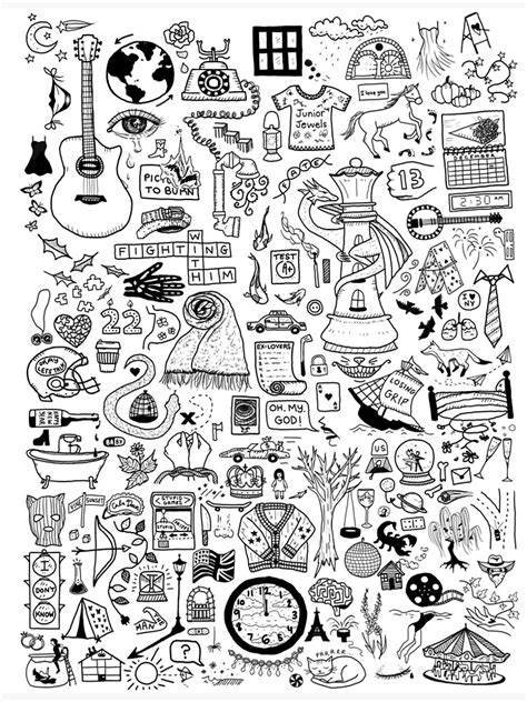 Taylor Swift Doodles Collage