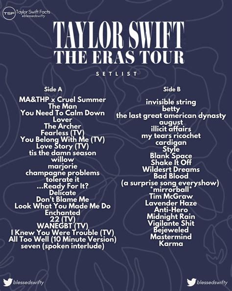 taylor swift eras tour concert film song list