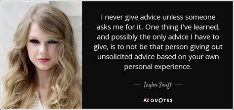 taylor swift giving advice