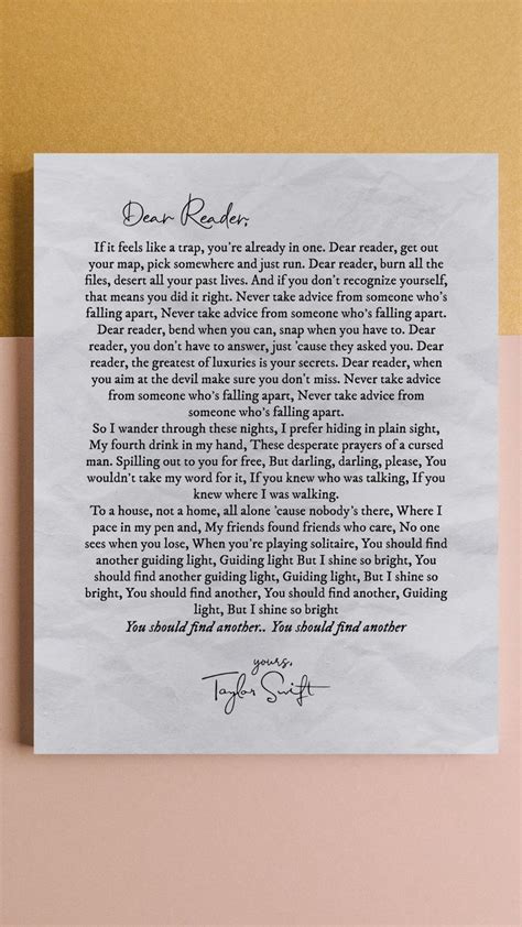 taylor swift letter lyrics