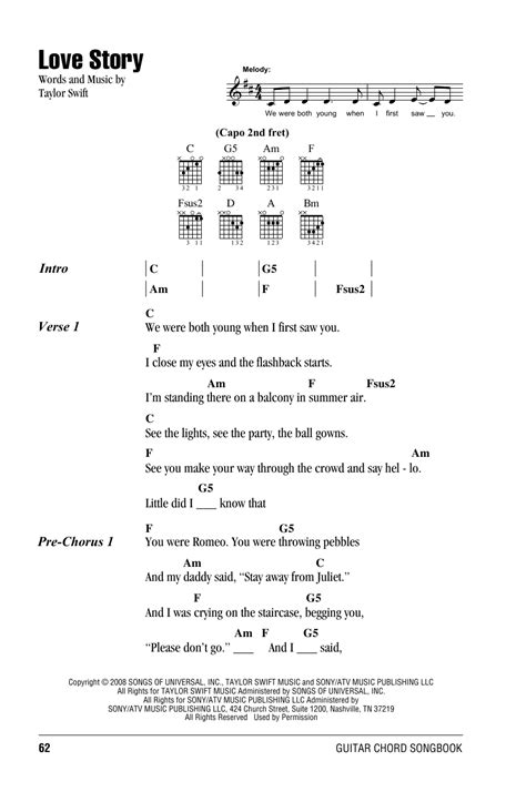 taylor swift love story guitar chords