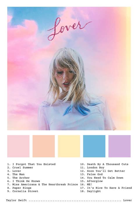 taylor swift lover album color palette