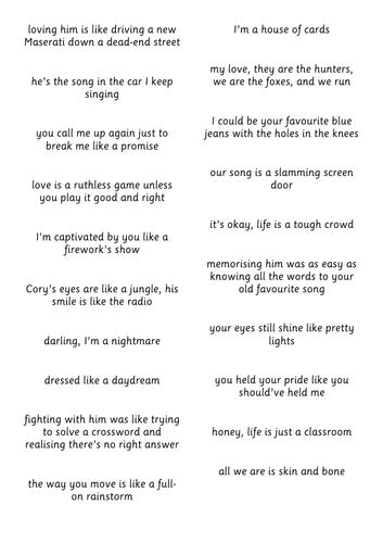 Taylor Swift Metaphors