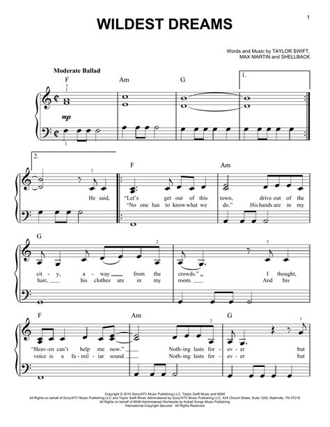 taylor swift music sheet