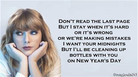 taylor swift new year's day lyrics meaning
