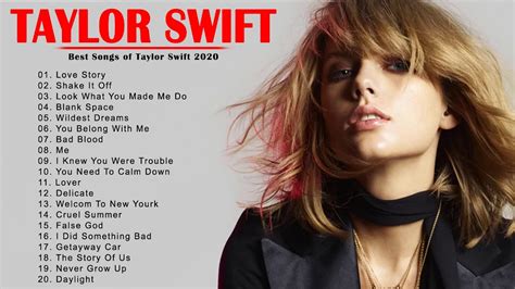 taylor swift popular songs 2020