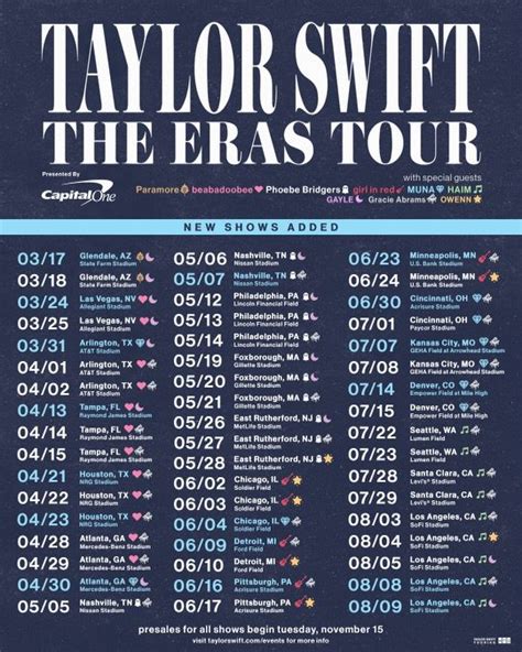 taylor swift presale tickets prices