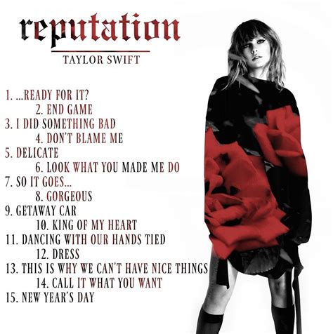 taylor swift reputation songs list