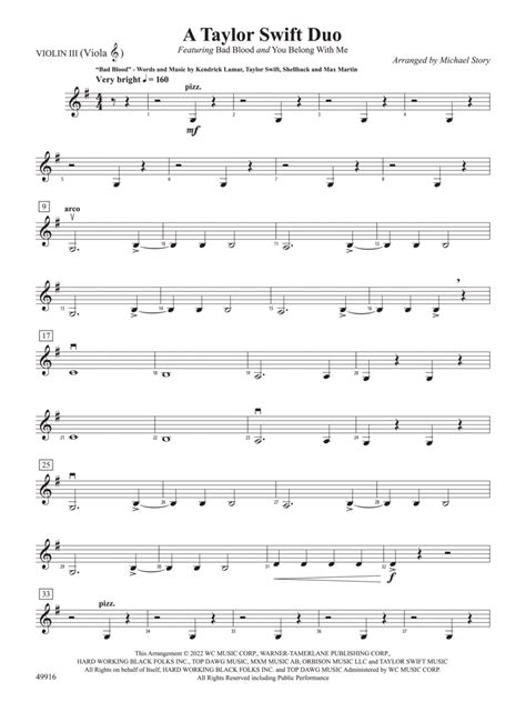 Taylor Swift String Orchestra Sheet Music