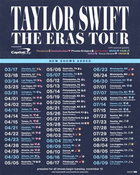 taylor swift tour information