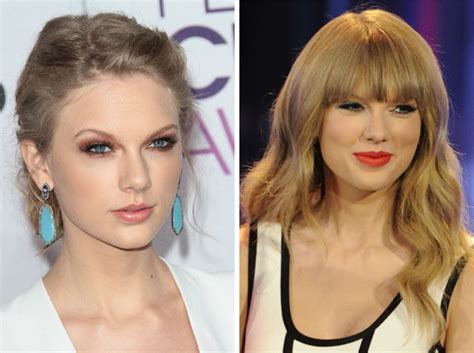 taylor swift with and without bangs