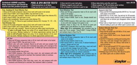 Taylor Test Kit Instructions Pdf