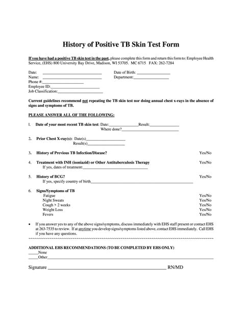 tb test results paperwork