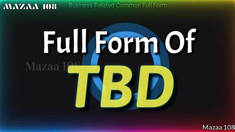 tbd meaning in construction
