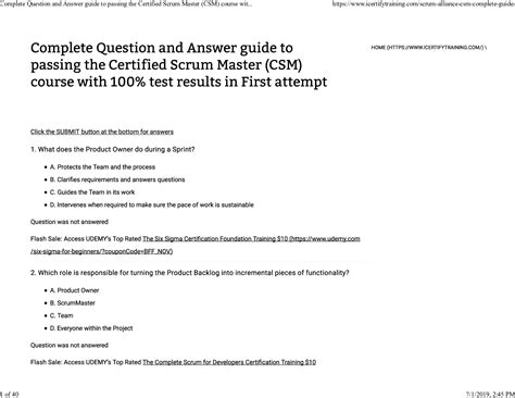 tcs scrum master certification questions and answers pdf