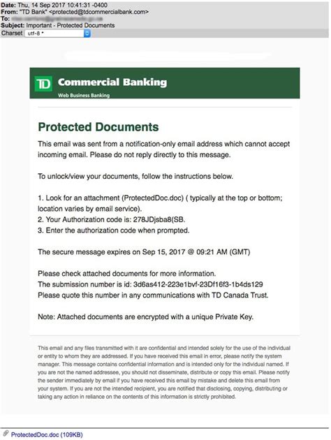 td bank fraud email