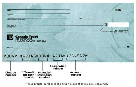 td canada trust clearing code