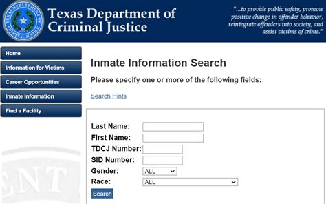 tdcj inmate information