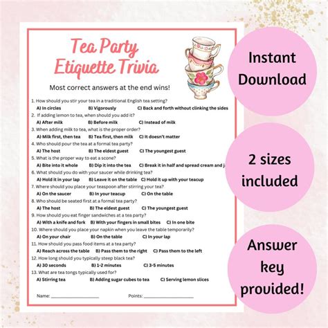 Tea Etiquette Questions