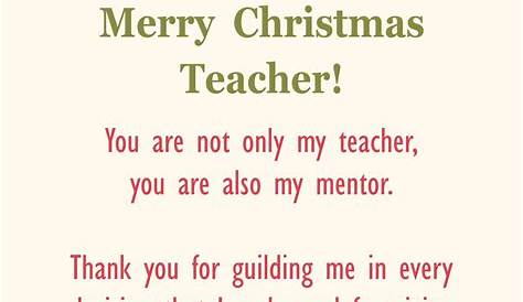 Teacher Christmas Card Message Free Printable Thank You • Rose Clearfield