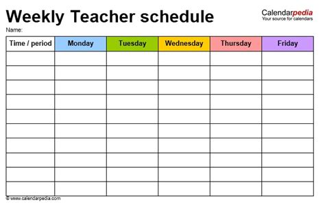 Teacher Schedule Template Free Of Best 25 Printable Blank Calendar